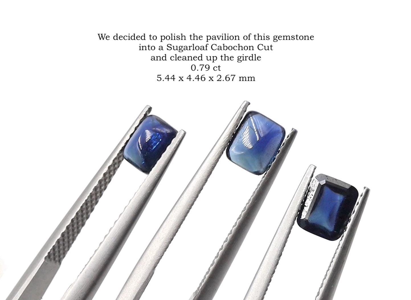Collet Set Sapphire Band 0.79 cts Sugarloaf Cut - Petra Star