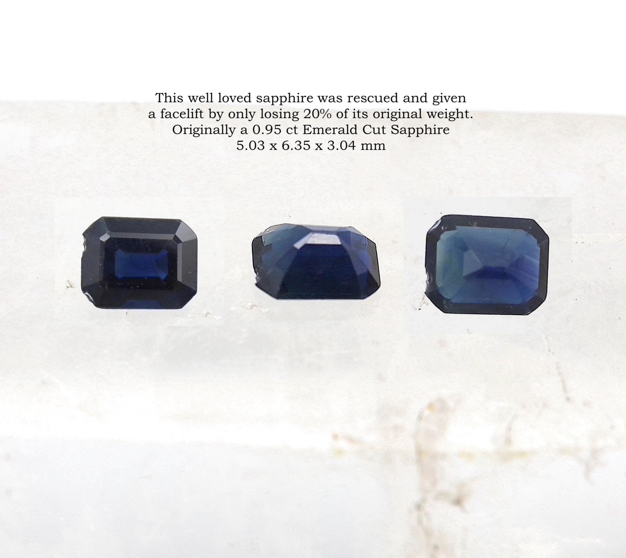 Collet Set Sapphire Band 0.79 cts Sugarloaf Cut - Petra Star