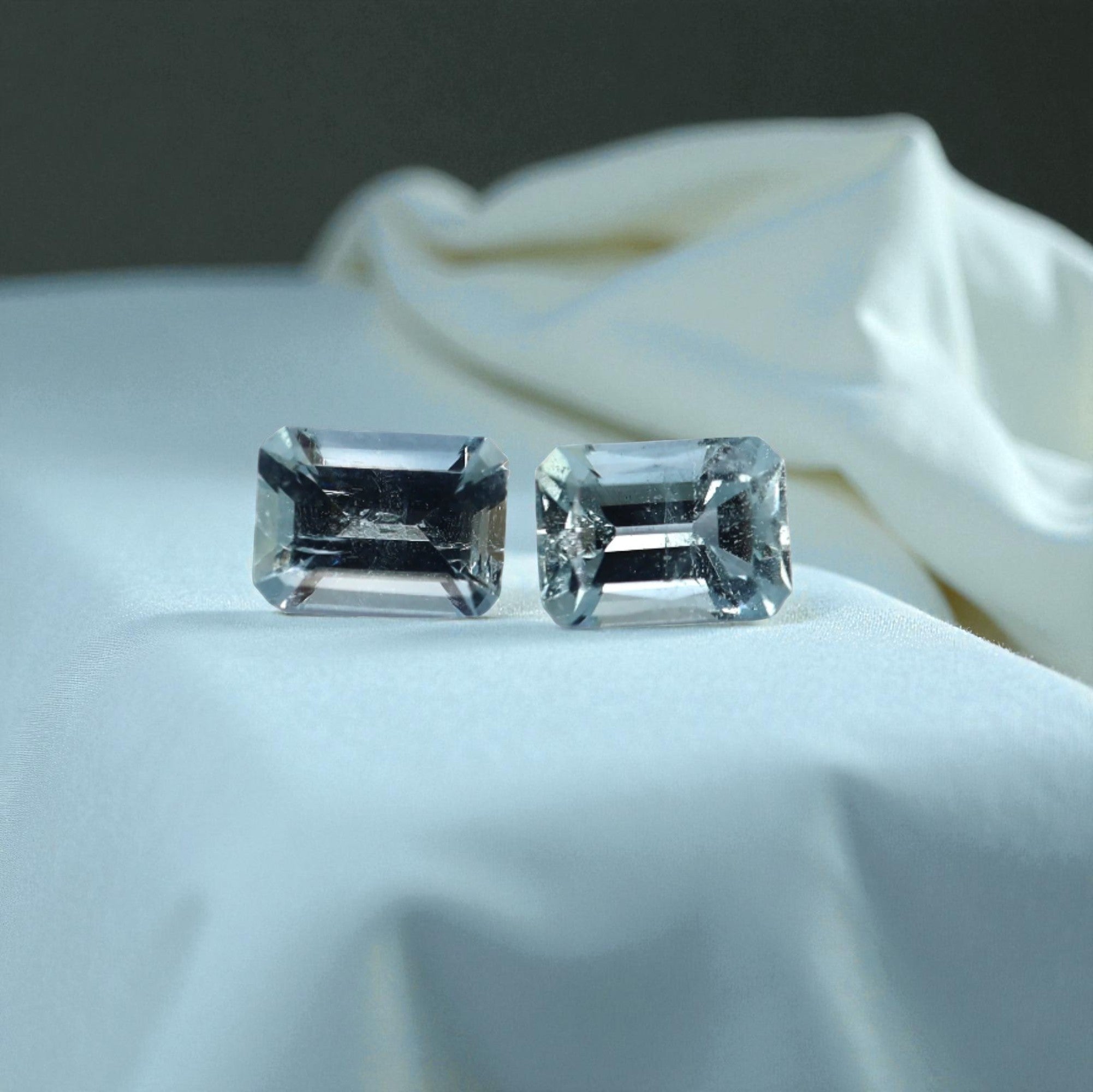Colorado Mined Aquamarine Earrings in 14k Yellow Gold with Diamonds - Petra Star