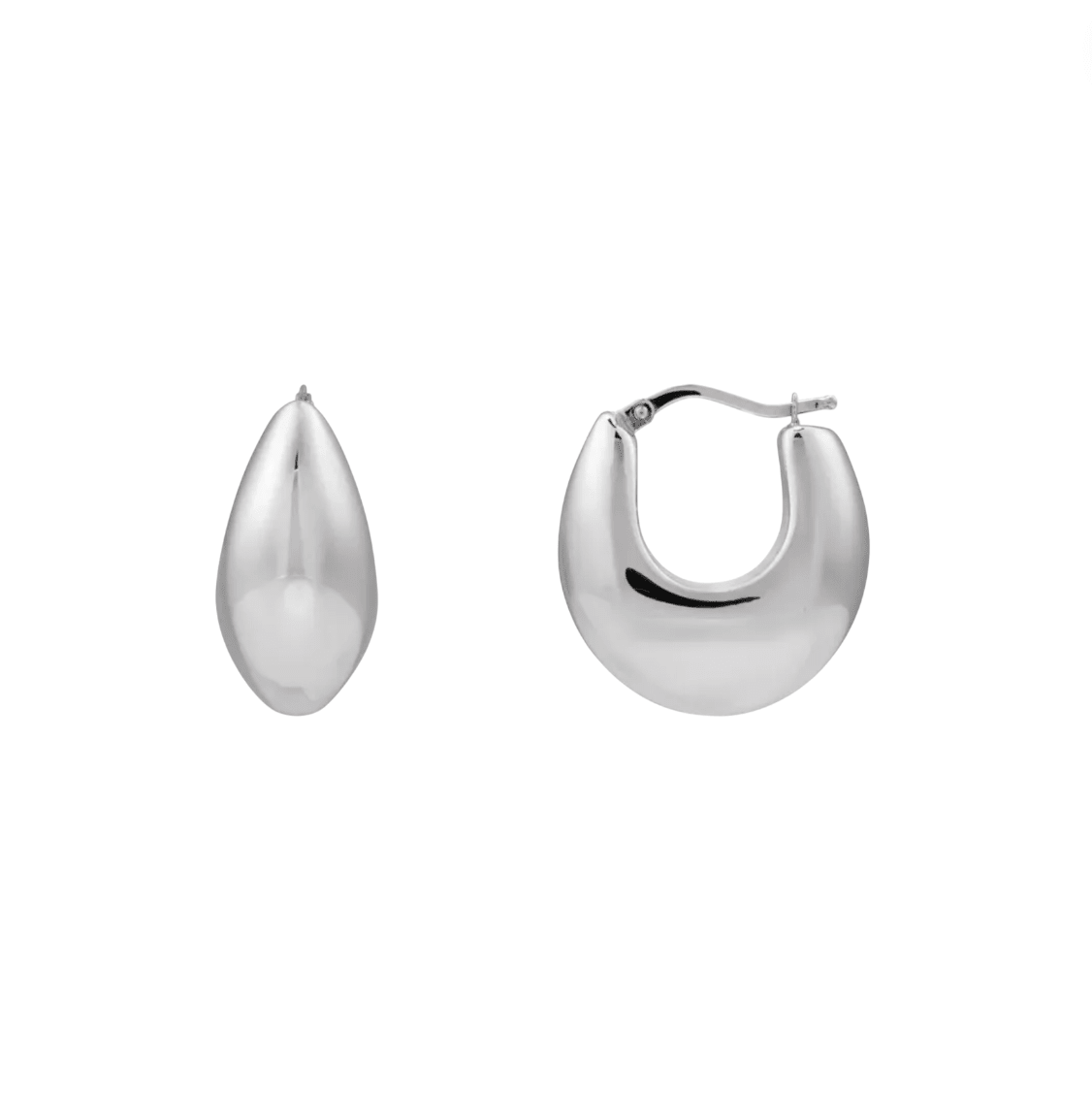 Contemporary Electroformed Hoop Earrings (14k Gold or Sterling Silver) - Petra Star