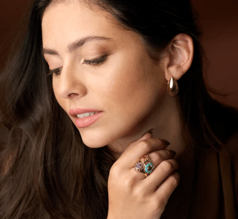 Contemporary Electroformed Hoop Earrings (14k Gold or Sterling Silver) - Petra Star