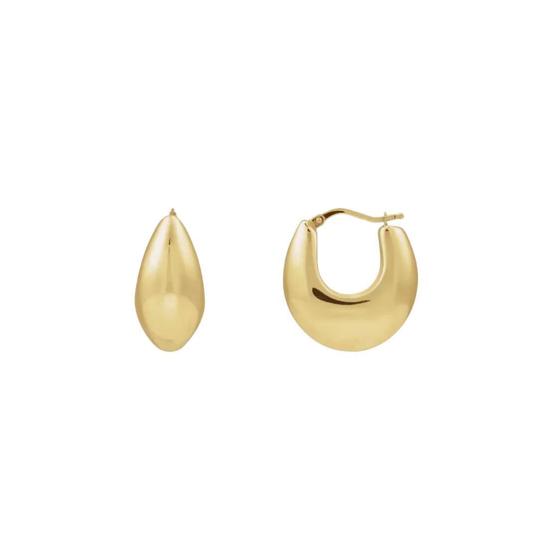 Contemporary Electroformed Hoop Earrings (14k Gold or Sterling Silver) - Petra Star