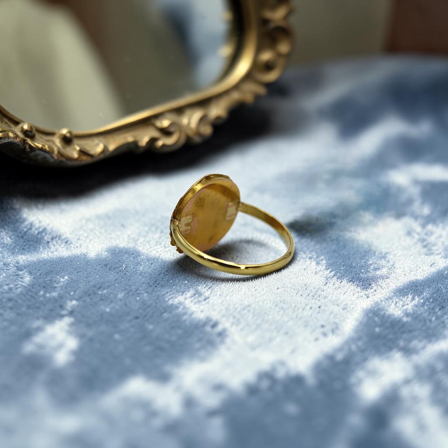 Circa 1905 Art Nouveau Mucha Lady 18k Yellow Gold Ring | Converted Scarf Clip | Rose Cut Diamonds | Petra Star Vintage Vault - Petra Star
