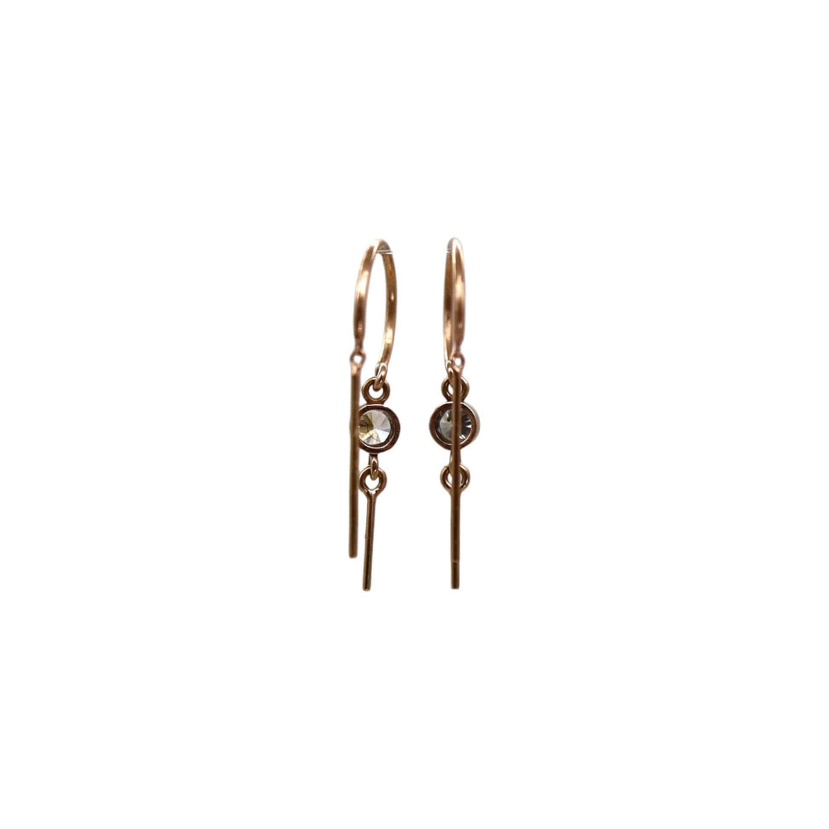 Custom 14k Rose Gold Diamond Bling Earring – Single, Recycled Earth-Mined Diamond Bezel | Petra Star - Petra Star