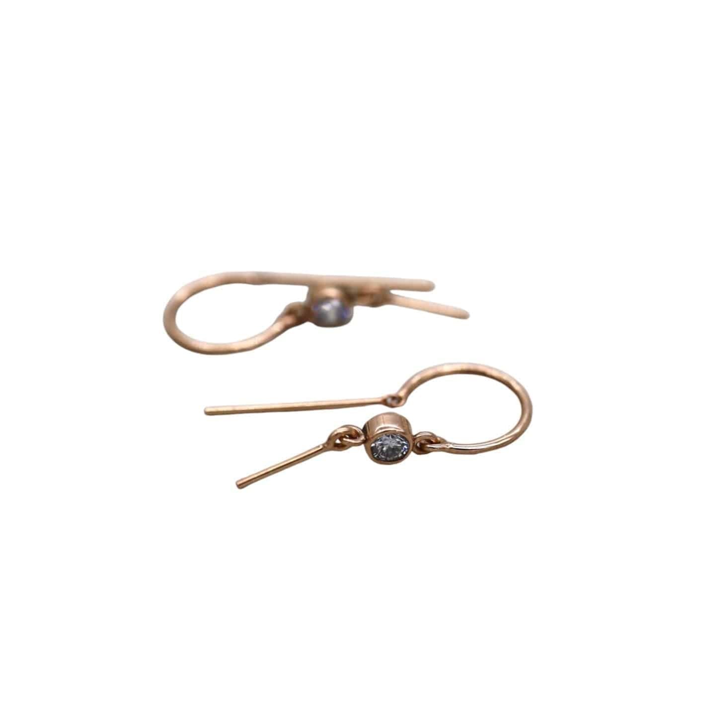 Custom 14k Rose Gold Diamond Bling Earring – Single, Recycled Earth-Mined Diamond Bezel | Petra Star - Petra Star