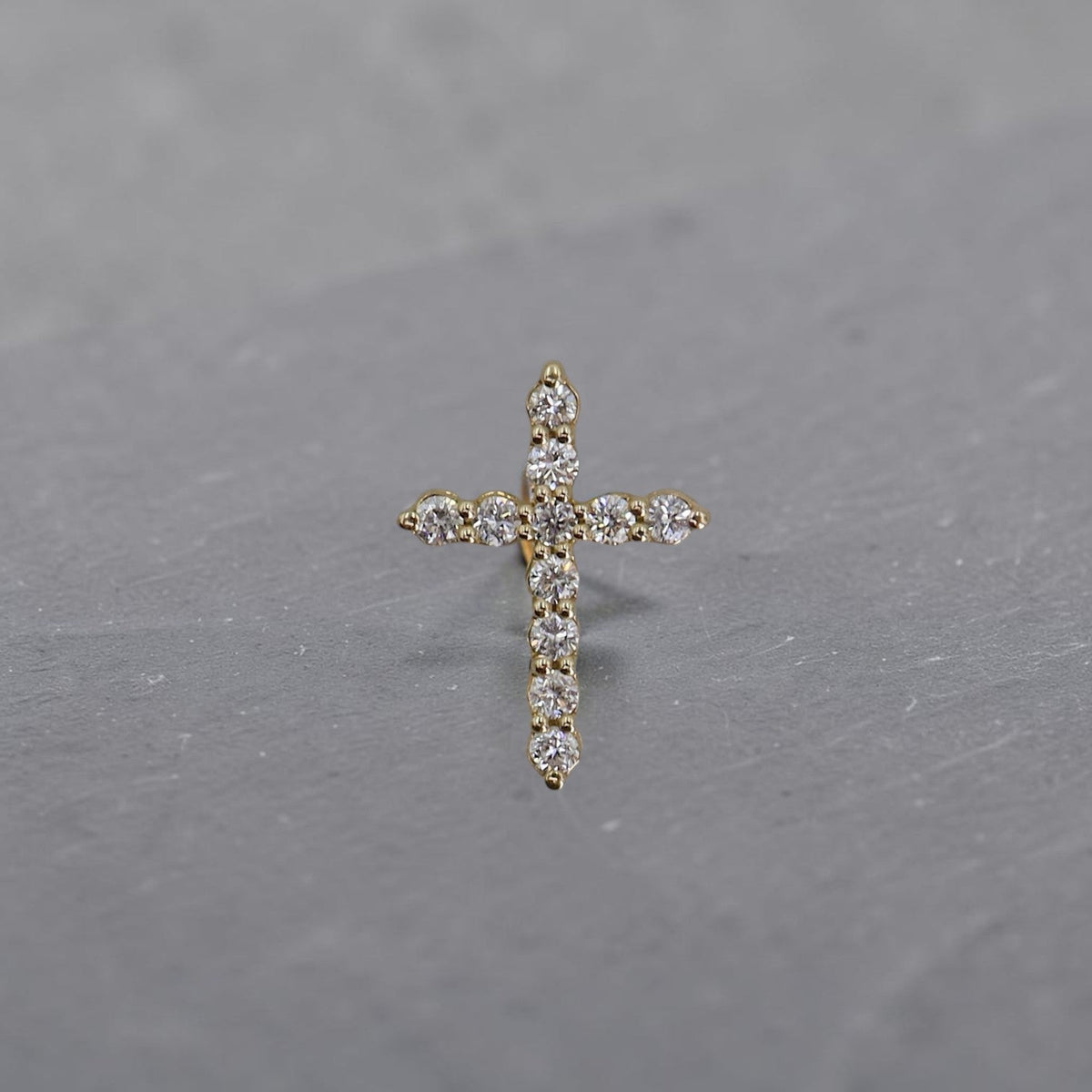 Dainty Diamond Cross Pendant | 14K Yellow Gold | 0.13 CTW Earth Mined Diamonds - Petra StarPendant