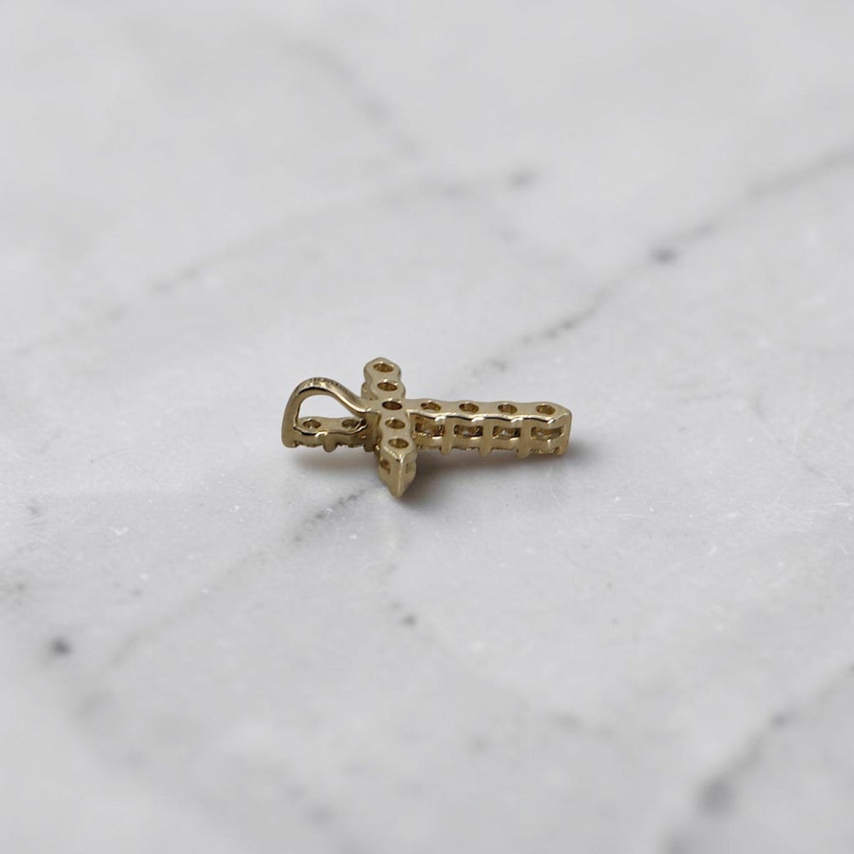 Dainty Diamond Cross Pendant | 14K Yellow Gold | 0.13 CTW Earth Mined Diamonds - Petra StarPendant