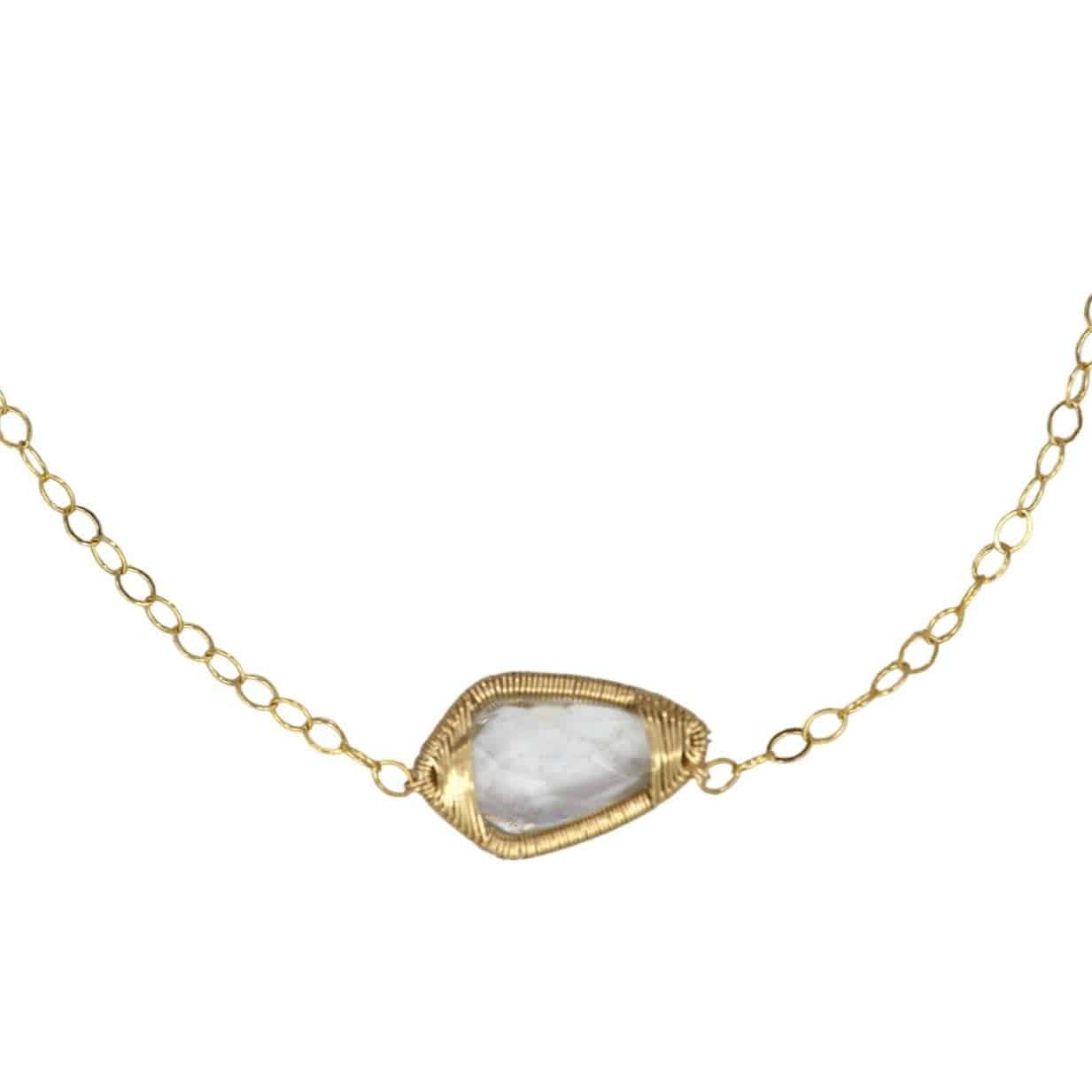 Dana Kellin Sideways Queen Necklace Clear Quartz Gold Filled Necklace - Petra Star