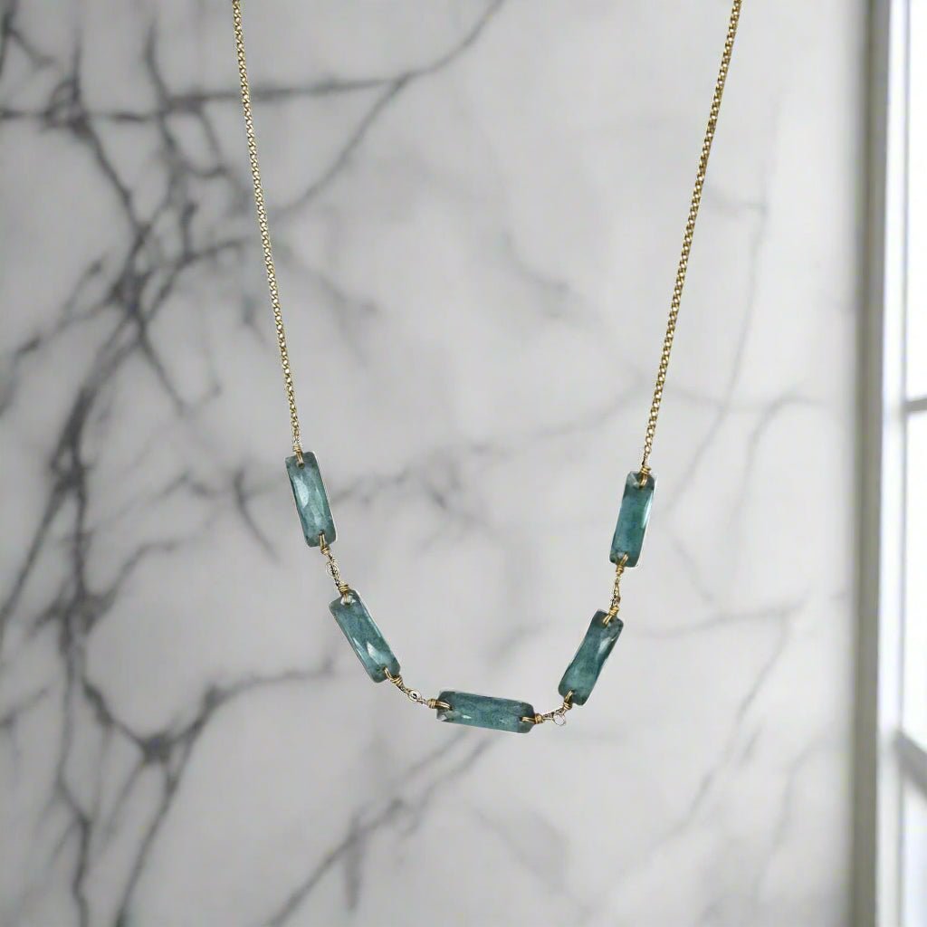 Dana Kellin Squeal Teal Quartz Gold Filled Necklace - Petra Star