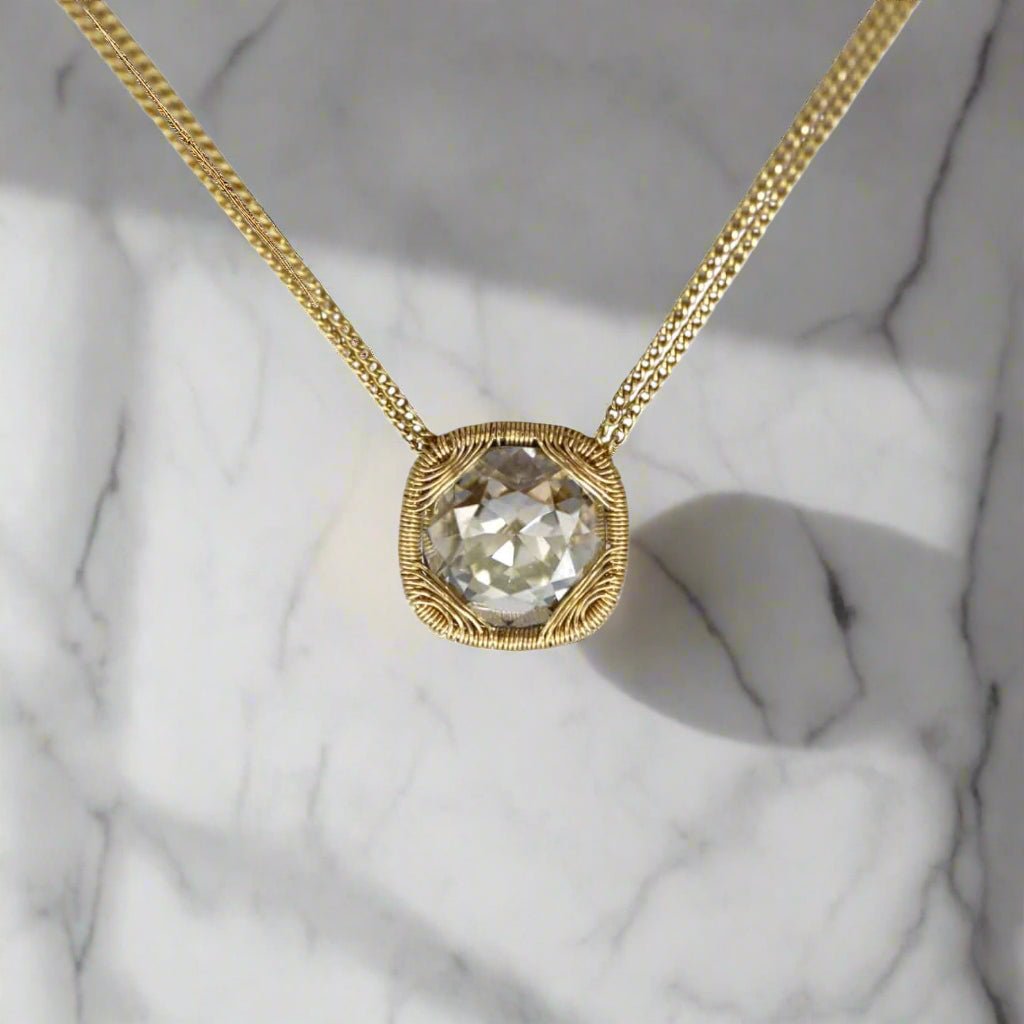 Dana Kellin The Show Stopper Necklace Swarovski Crystal Gold Filled - Petra Star