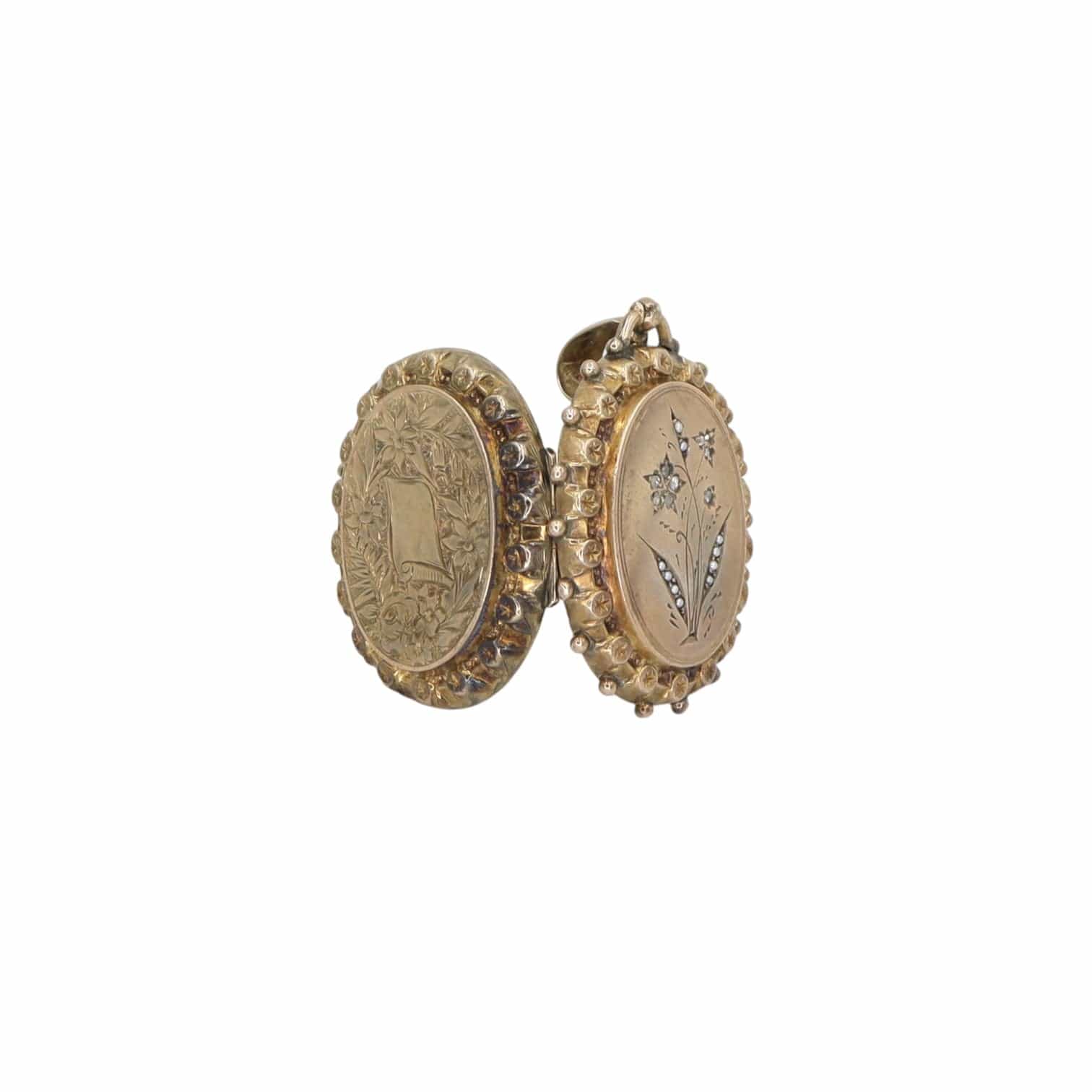 Diamond Flower & Stars Victorian Locket - Petra Star