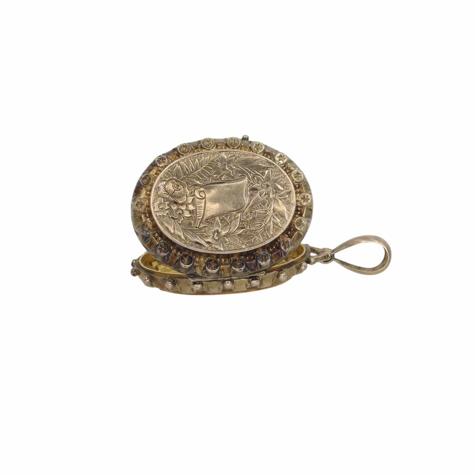 Diamond Flower & Stars Victorian Locket - Petra Star