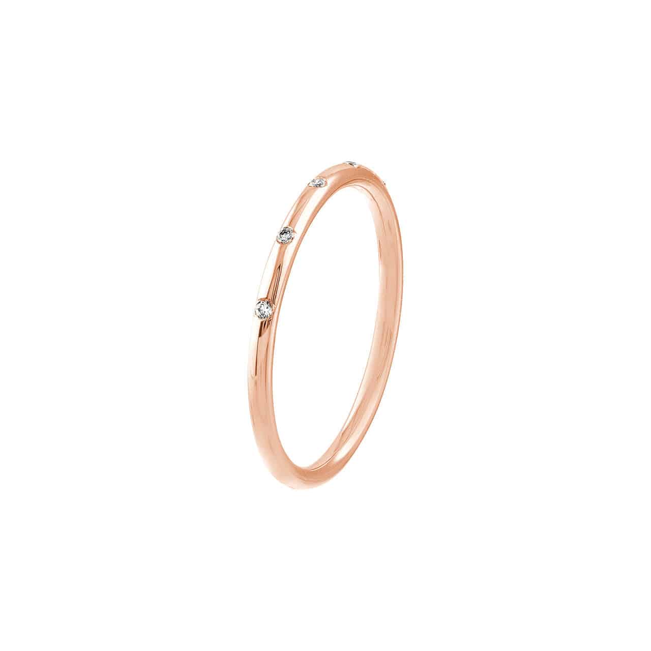 Diamond Flush Set Band in 14k Gold - Petra Star
