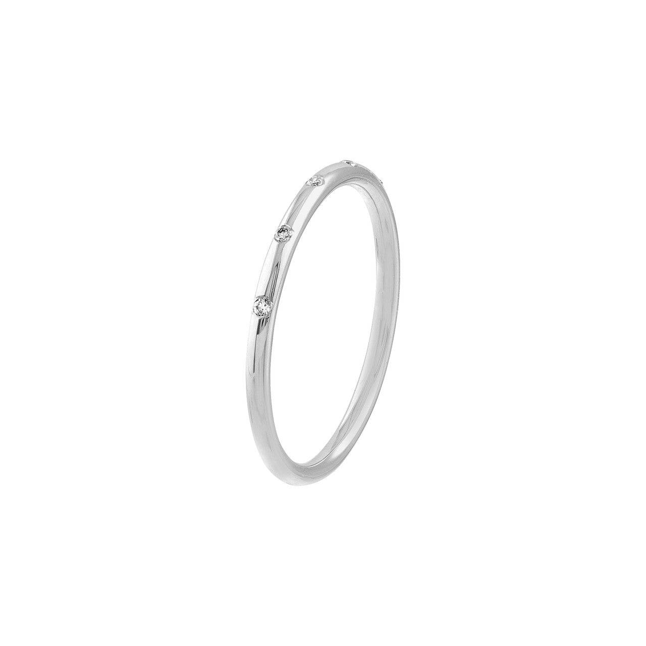 Diamond Flush Set Band in 14k Gold - Petra Star