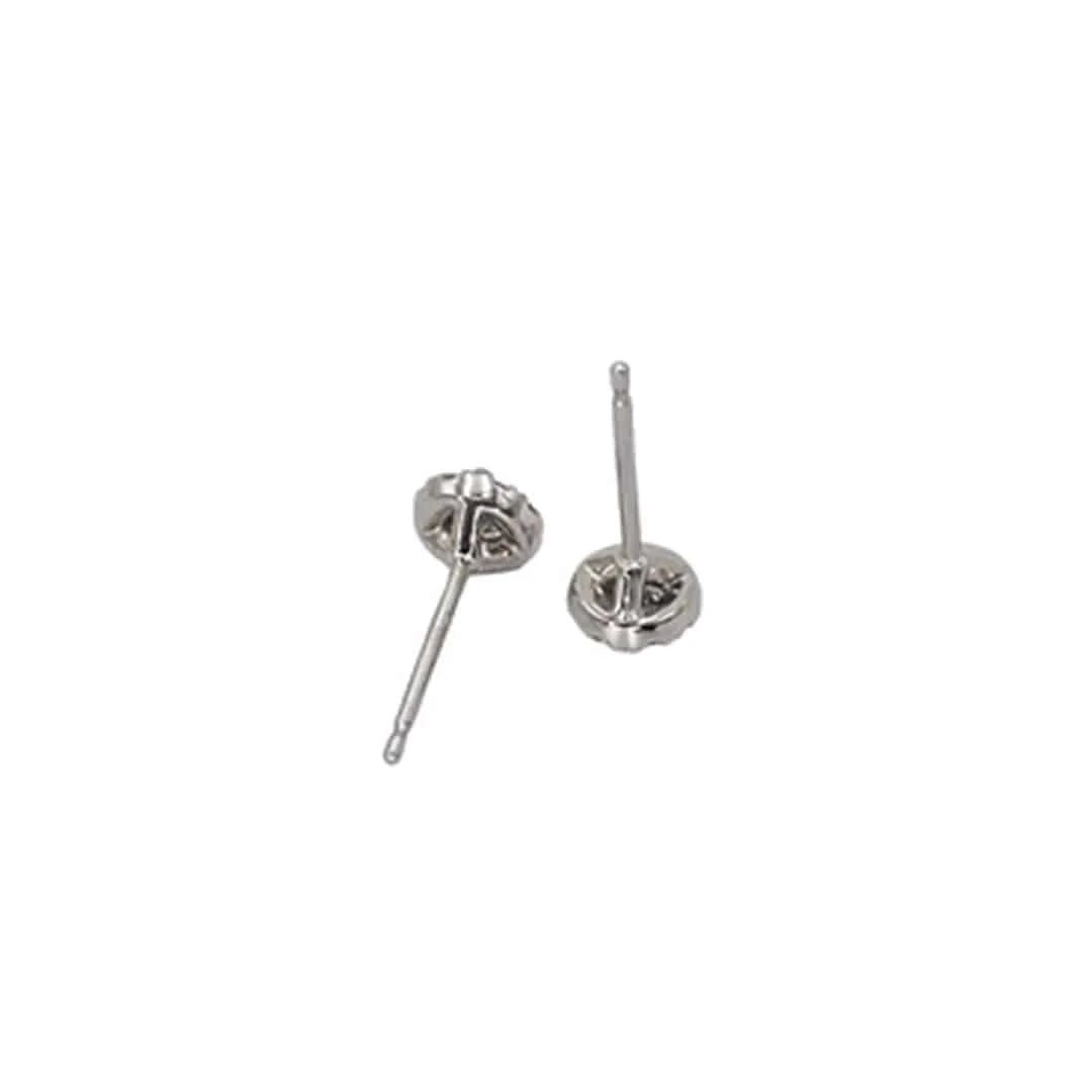 Diamond Halo Stud Earrings 14k White Gold – .25 cts | Recycled Diamond Studs - Petra Star