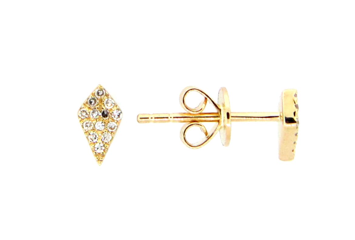 Diamond Kite Stud Earrings in 14k Gold - Petra Star