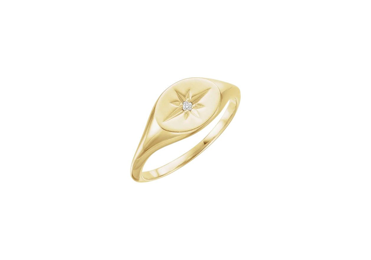Diamond Star Signet Ring - Petra Star