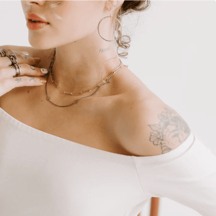 Dusted Black & Gold Sunshine Station Necklace - Petra Star
