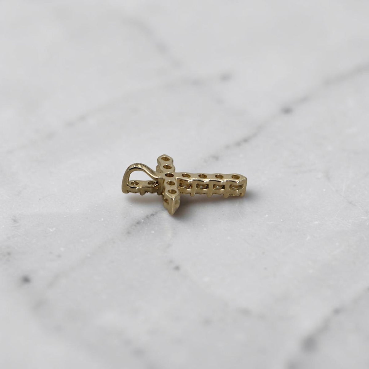 Dainty Diamond Cross Pendant | 14K Yellow Gold | 0.13 CTW Earth Mined Diamonds