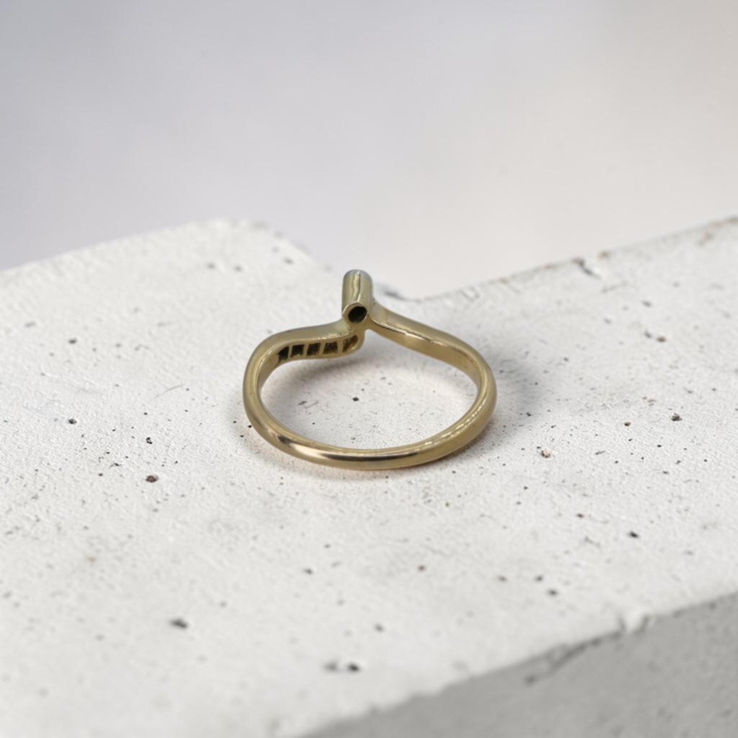 Edwardian Diamond Chevron Ring | Platinum & 18K Gold | Old European Cut | Circa 1900 | Petra Star - Petra Star