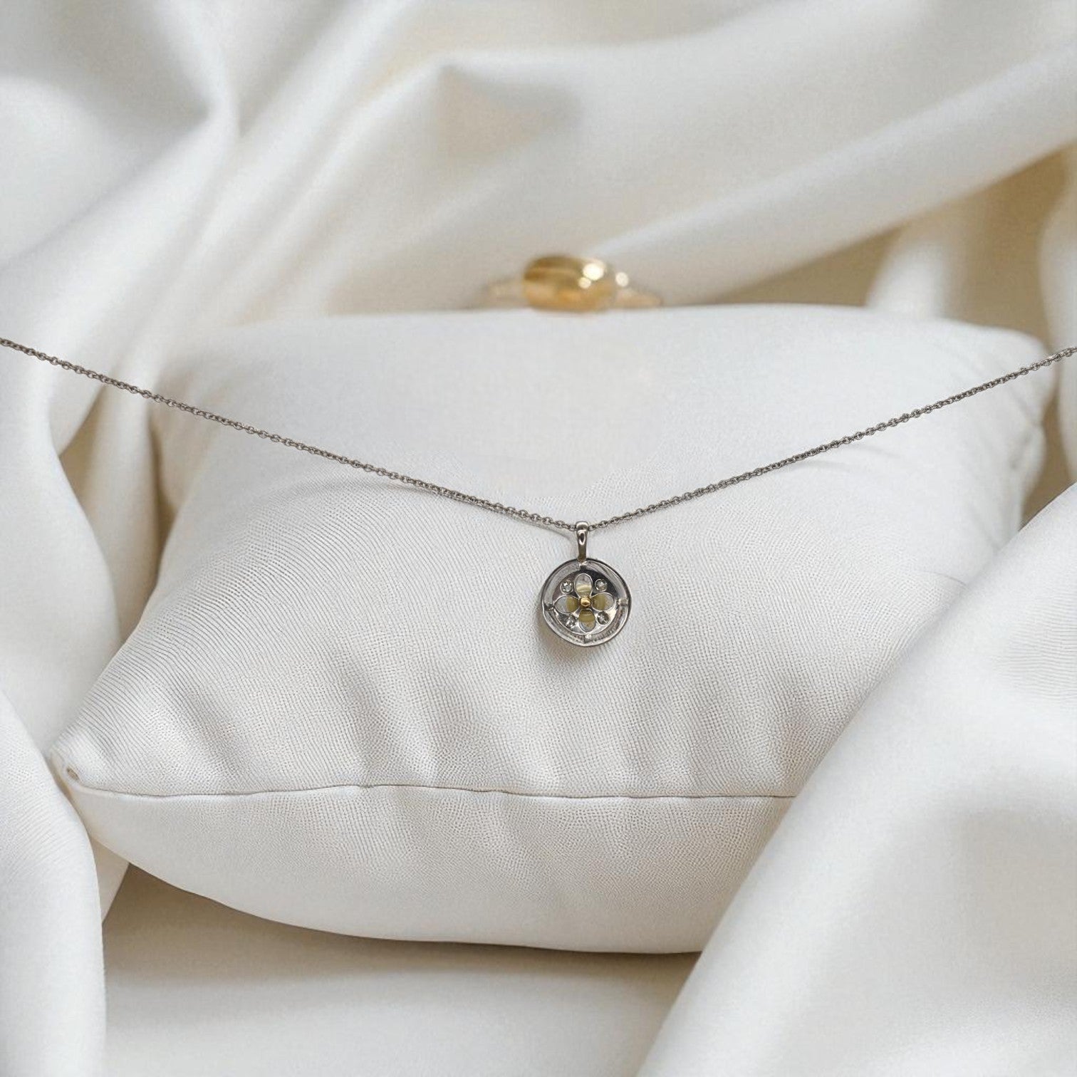 Edwardian Diamond & Pearl Pendant - Petra Star