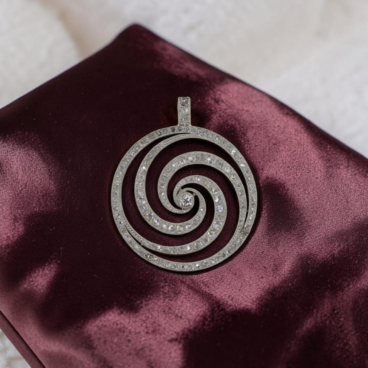 Edwardian Diamond Spiral Pendant - Petra StarNecklace