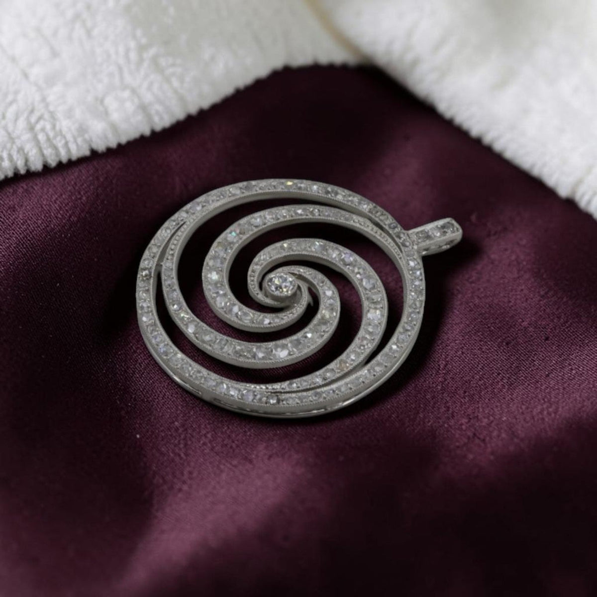 Edwardian Diamond Spiral Pendant - Petra StarNecklace