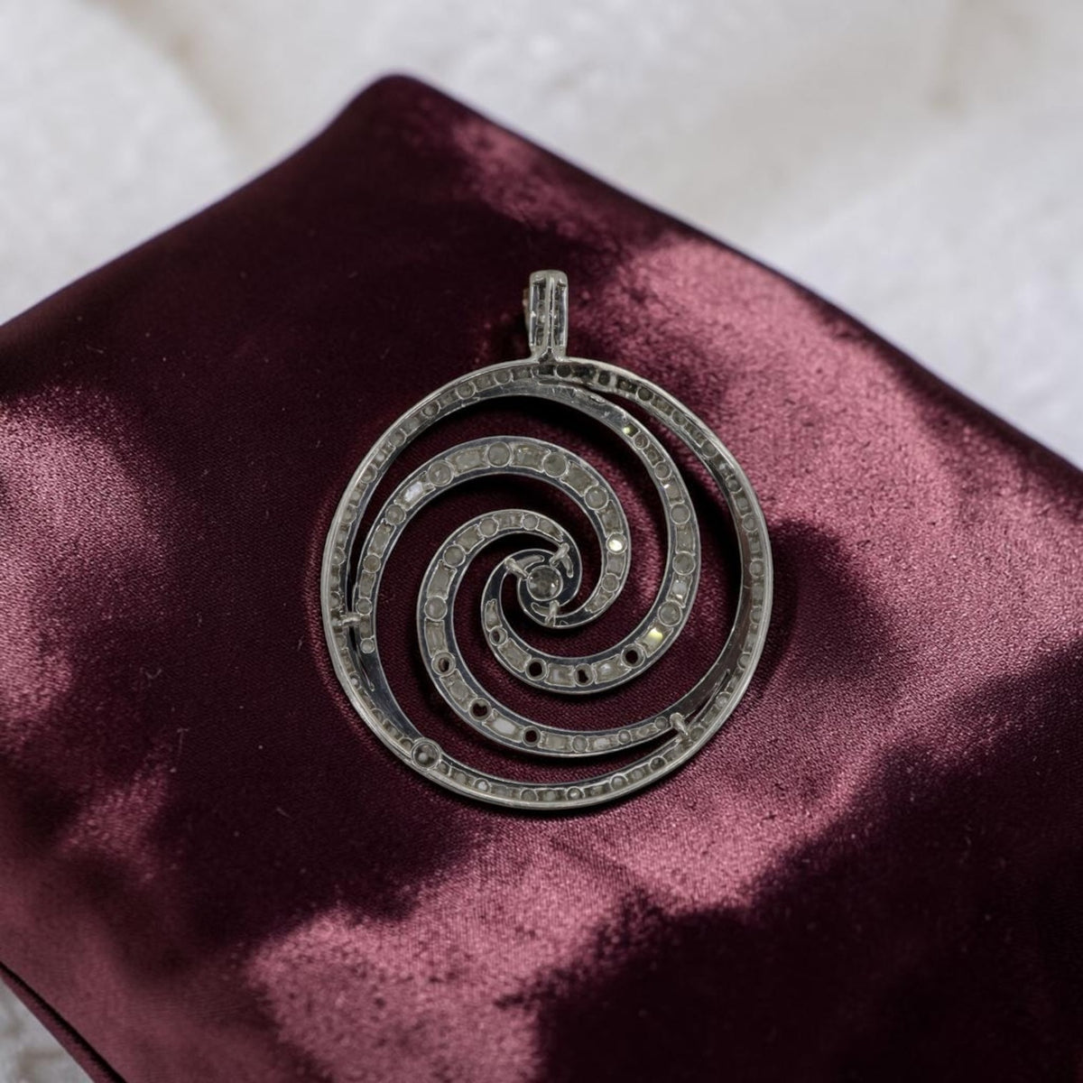 Edwardian Diamond Spiral Pendant