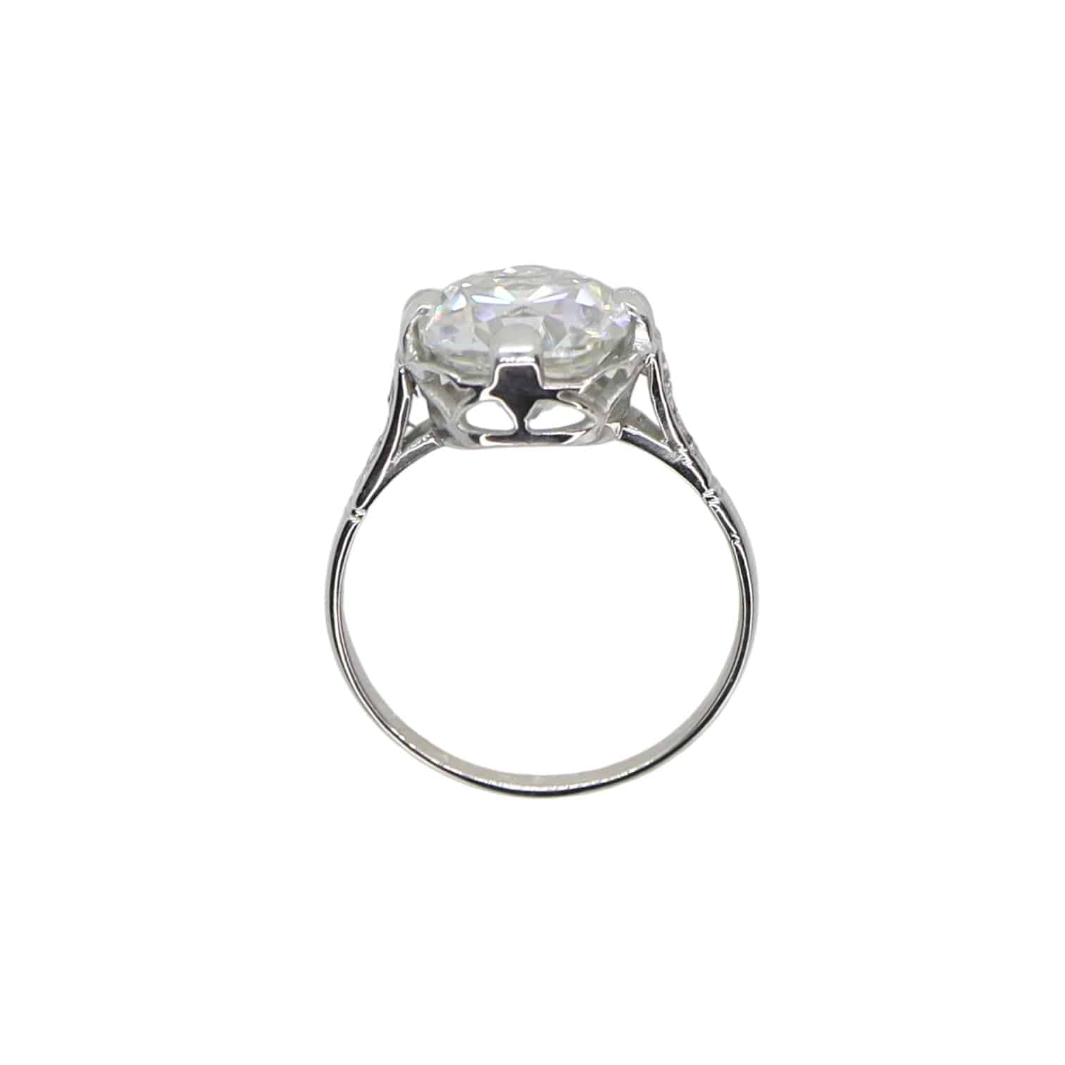 Edwardian Solitaire Semi-Mount in Platinum with Side Diamonds - Petra Star