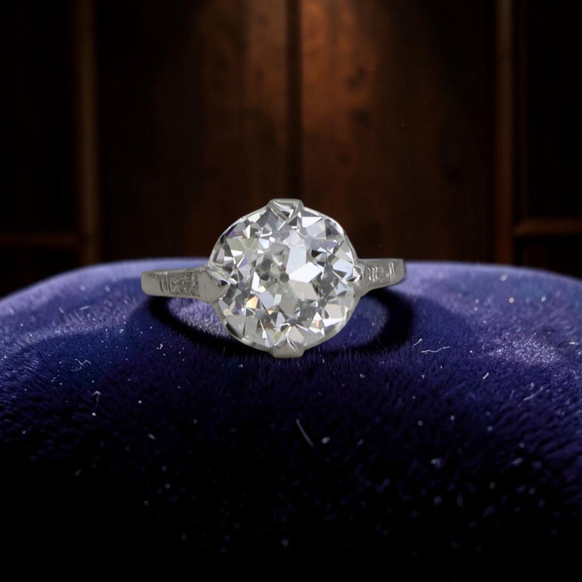Edwardian Style Platinum Solitaire Ring | 3.58ct Lab Diamond | Made to Order | Petra Star - Petra StarEngagement Ring