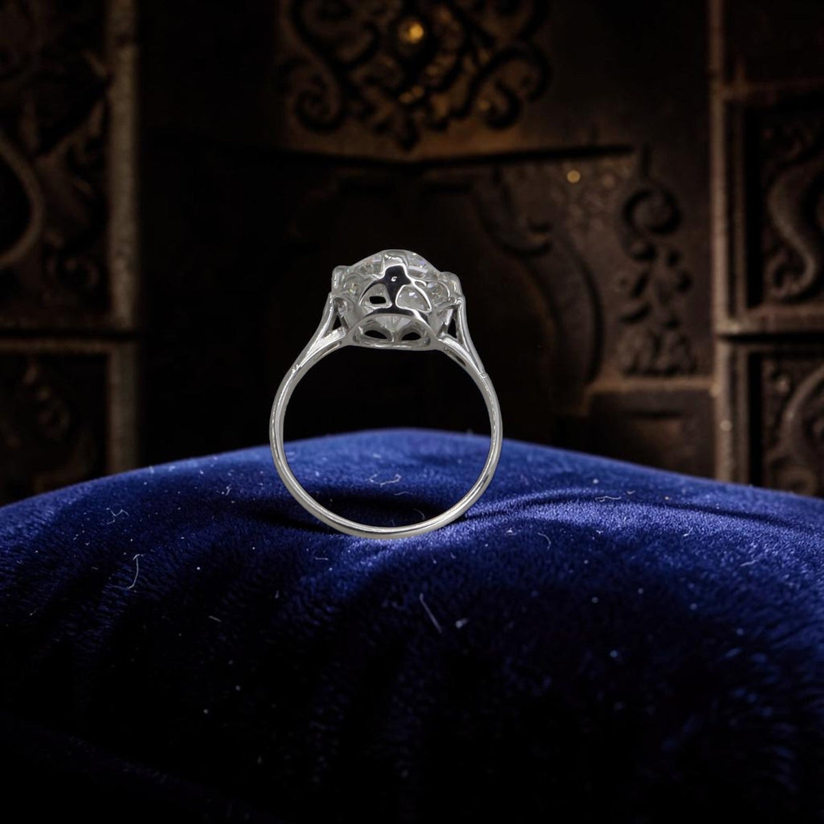 Edwardian Style Platinum Solitaire Ring | 3.58ct Lab Diamond | Made to Order | Petra Star - Petra StarEngagement Ring