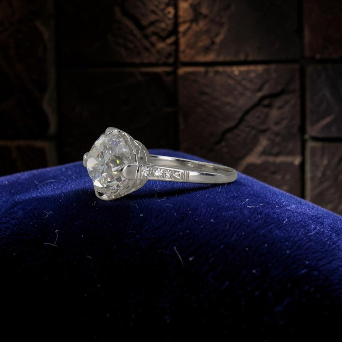 Edwardian Style Platinum Solitaire Ring | 3.58ct Lab Diamond | Made to Order | Petra Star - Petra StarEngagement Ring
