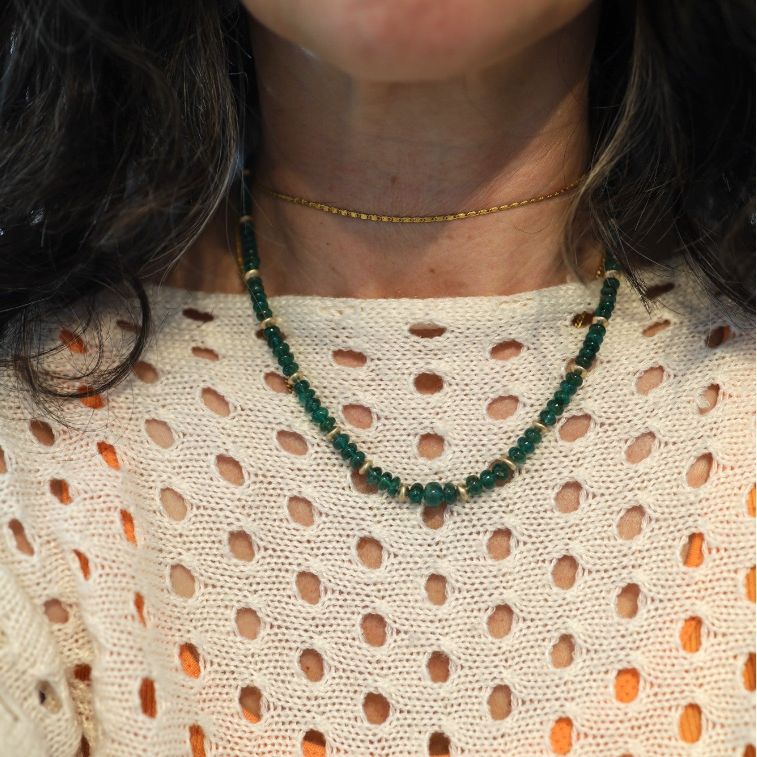 Emerald Bead Necklace - Petra Star