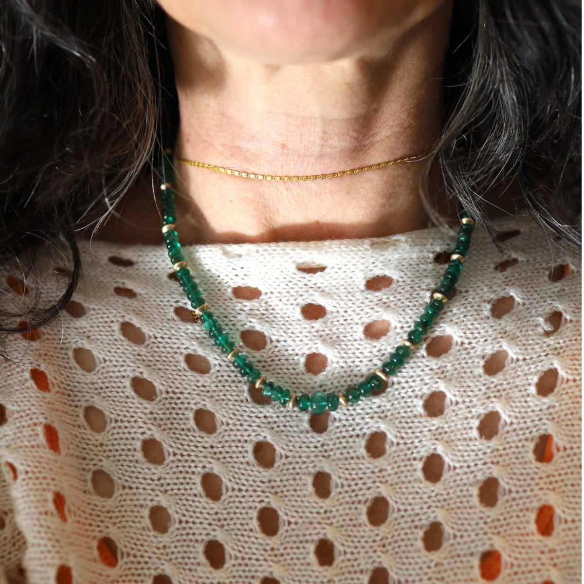 Emerald Bead Necklace - Petra Star