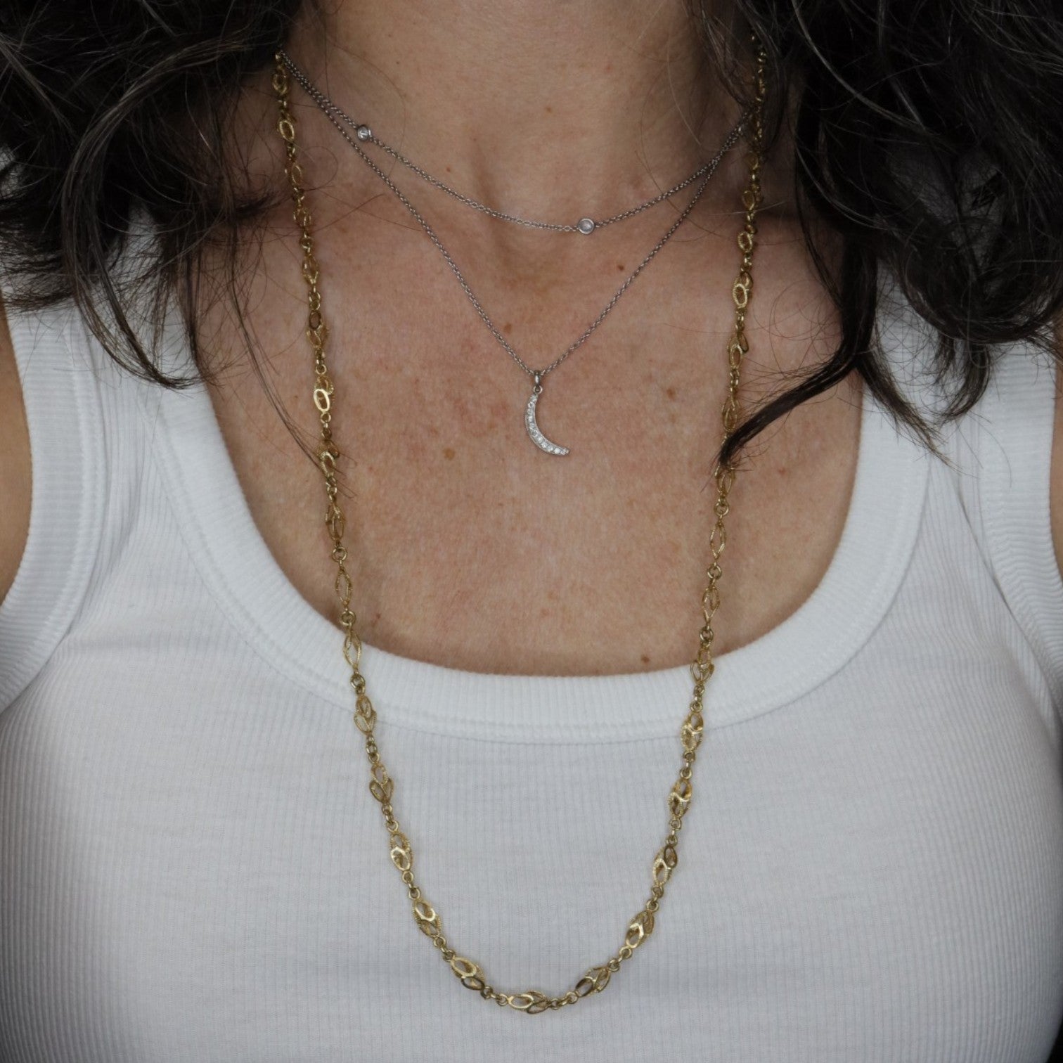 Vintage 14k Gold Fancy Link Chain Necklace | 1970s Italian-Style Gold Chain | 28" Long Layering Necklace | Petra Star Mystic CT