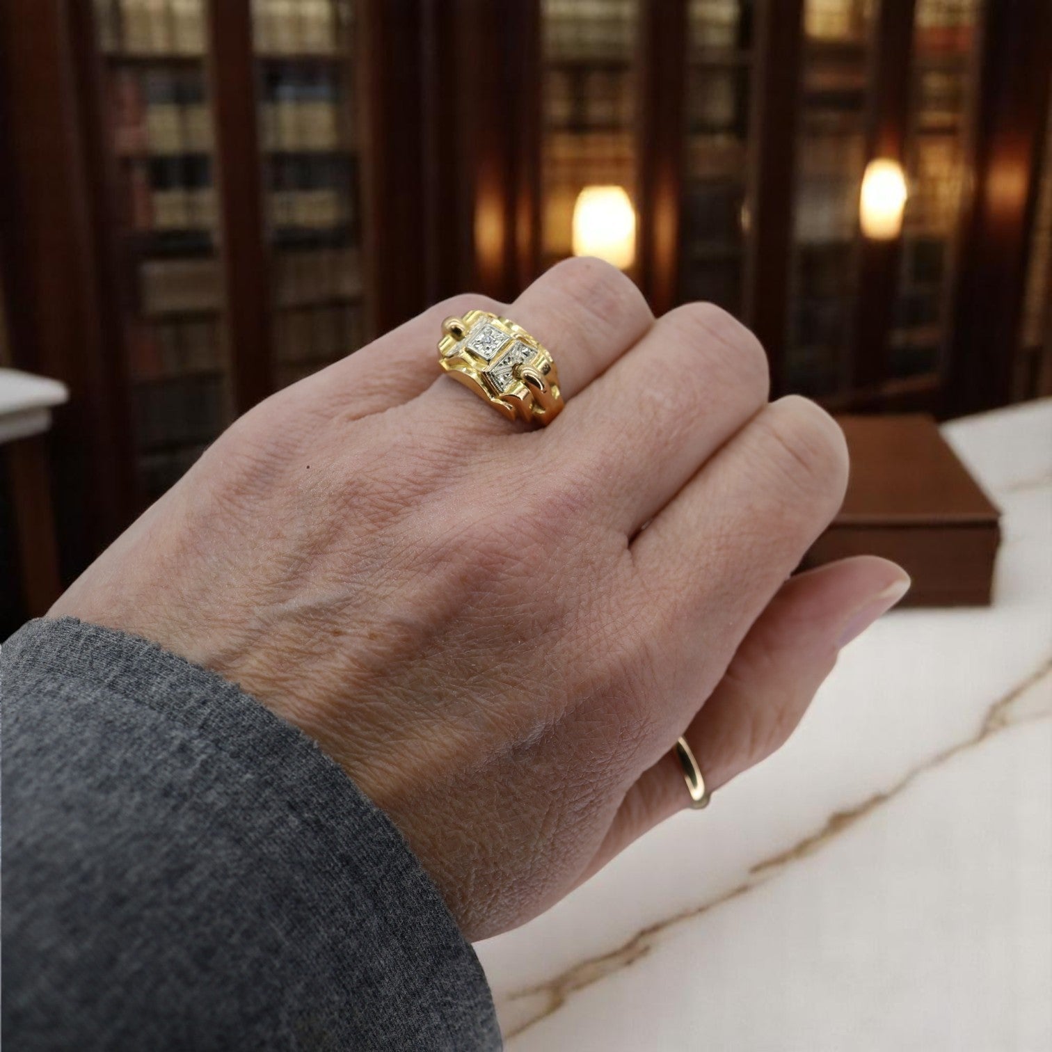 French Retro Diamond Ring - Petra Star