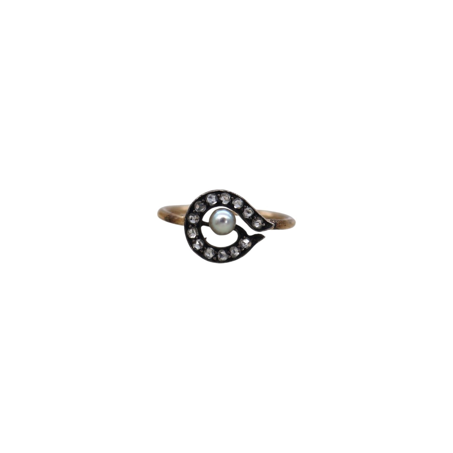 Georgian Diamond & Pearl Ring - Petra Star