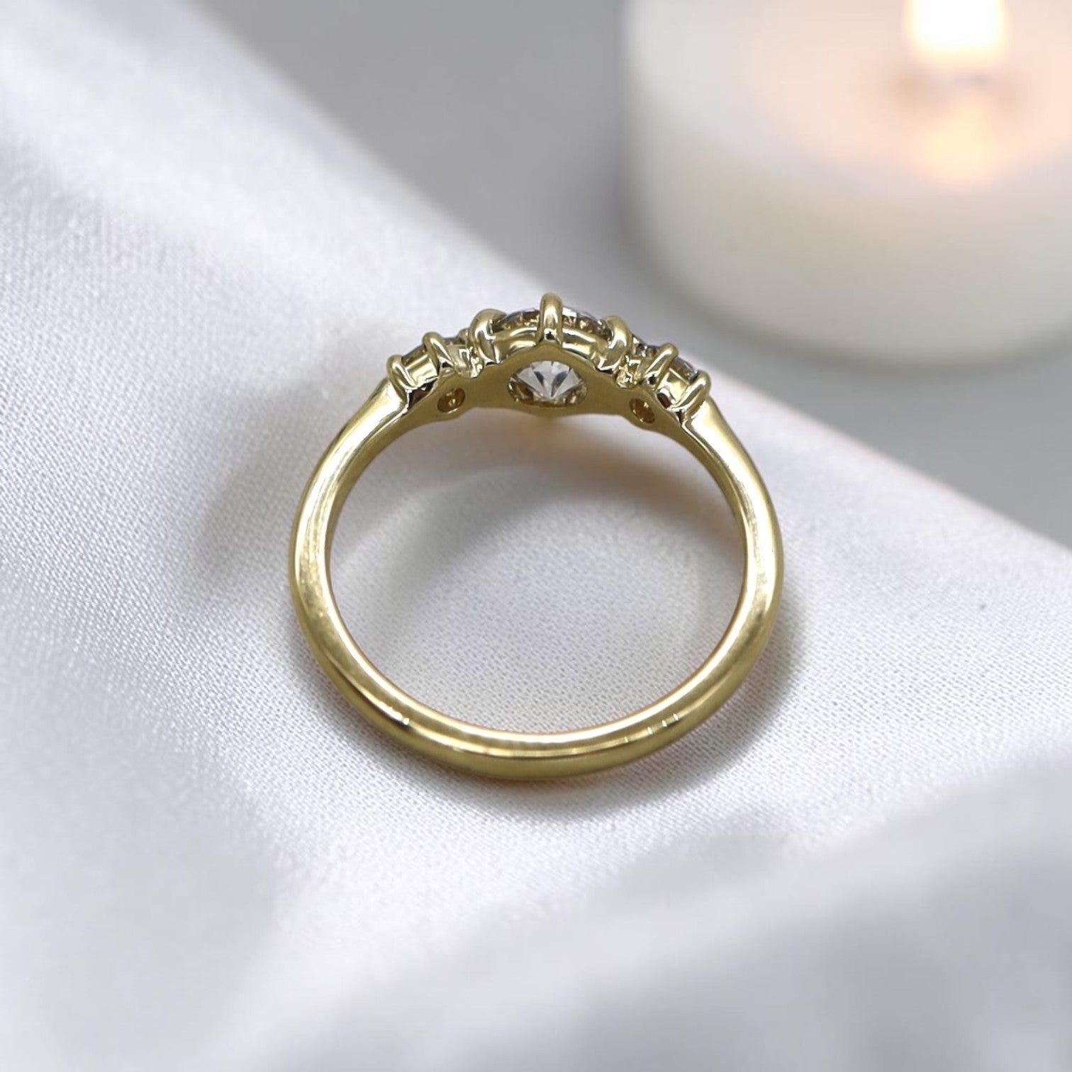 GIA Old European Cut Diamond Ring | 0.80ct Light Fancy Brown | Antique-Inspired Low-Profile 14k Gold - Petra Star