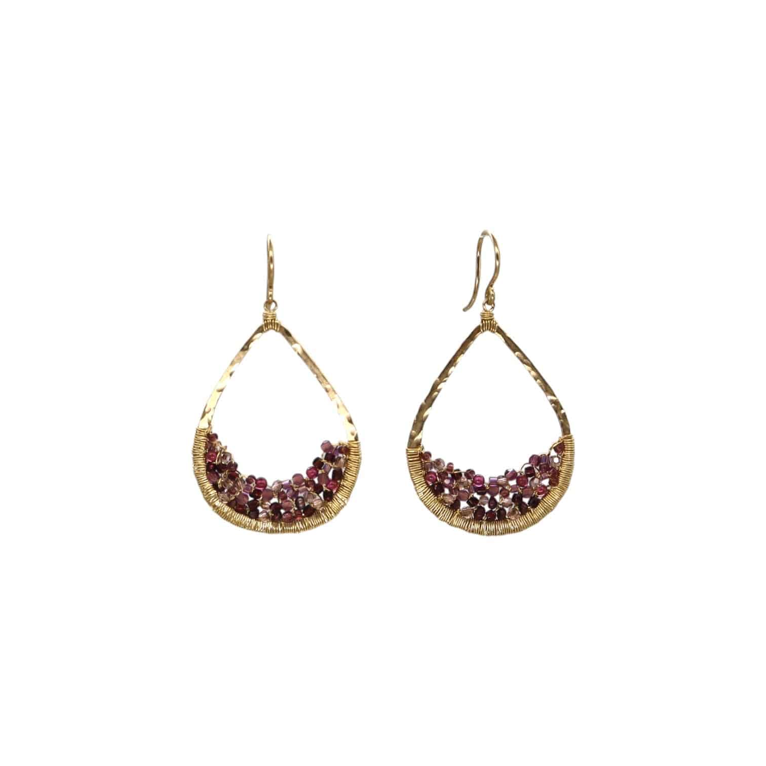 Grapes-in-a-Basket Drop Earrings With Crystal - Petra Star