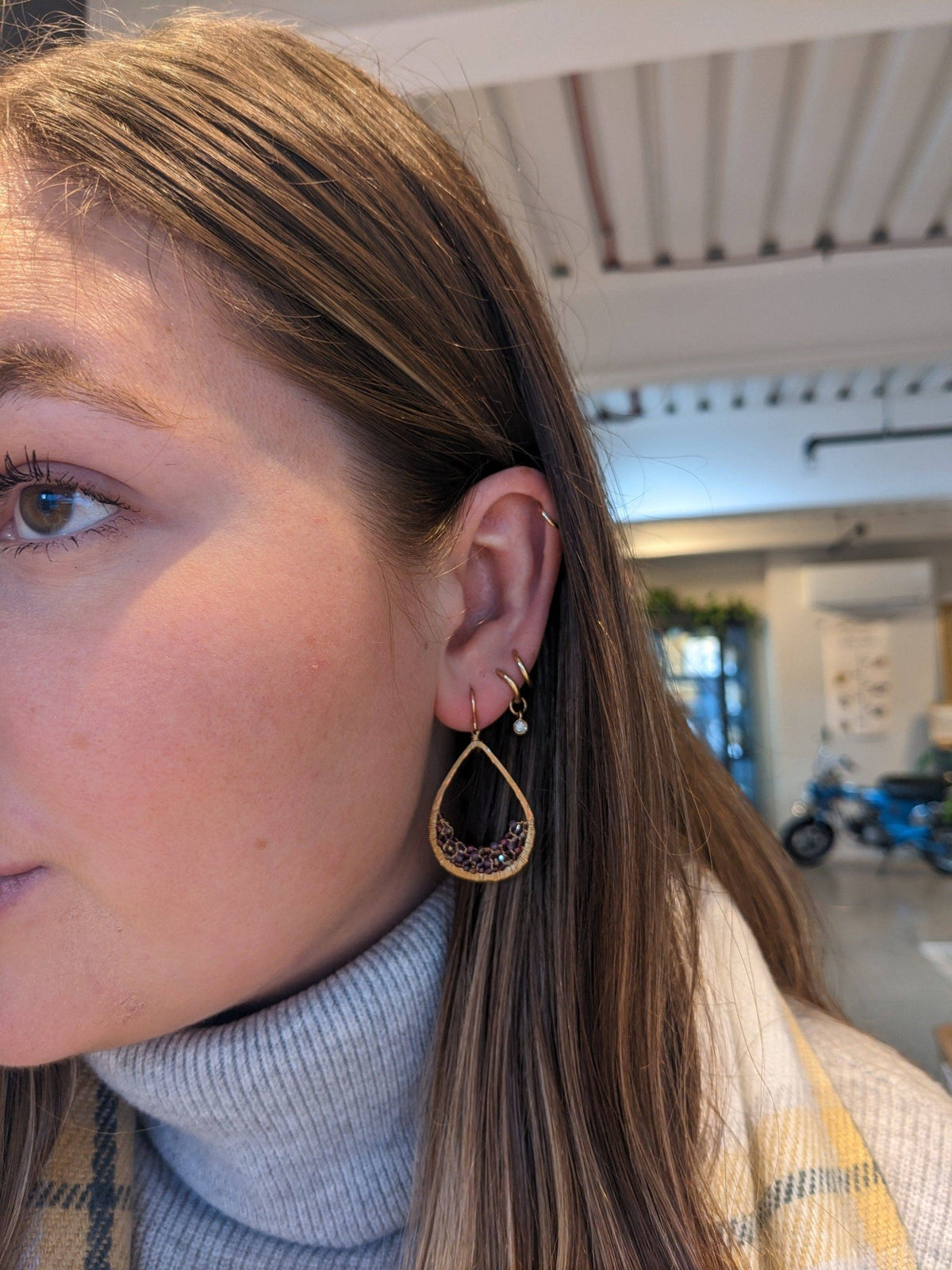 Grapes-in-a-Basket Drop Earrings With Crystal - Petra Star