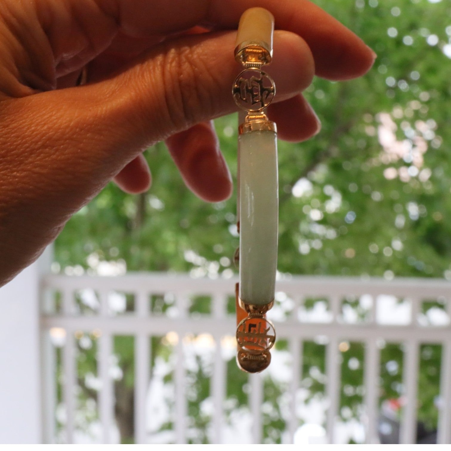 Multi Color Jade Bracelet Mid‑Century 14k Gold
