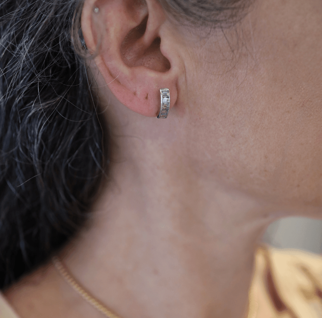 Half-Hoop Diamond Earrings - Petra Star