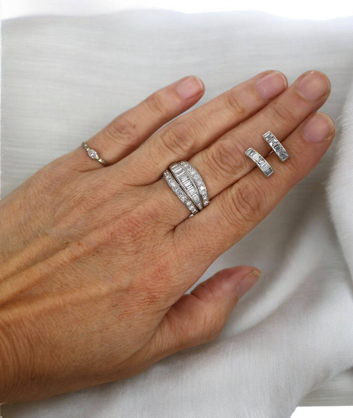 Half-Hoop Diamond Earrings - Petra Star