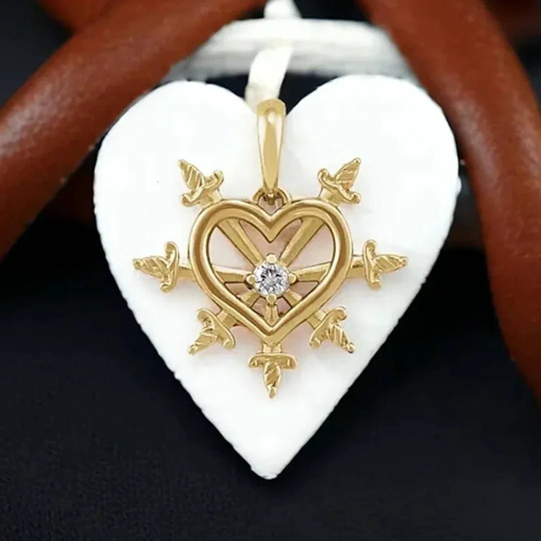 Heart of Daggers Diamond Pendant – 14k Gold Natural Diamond | Made to Order - Petra Star