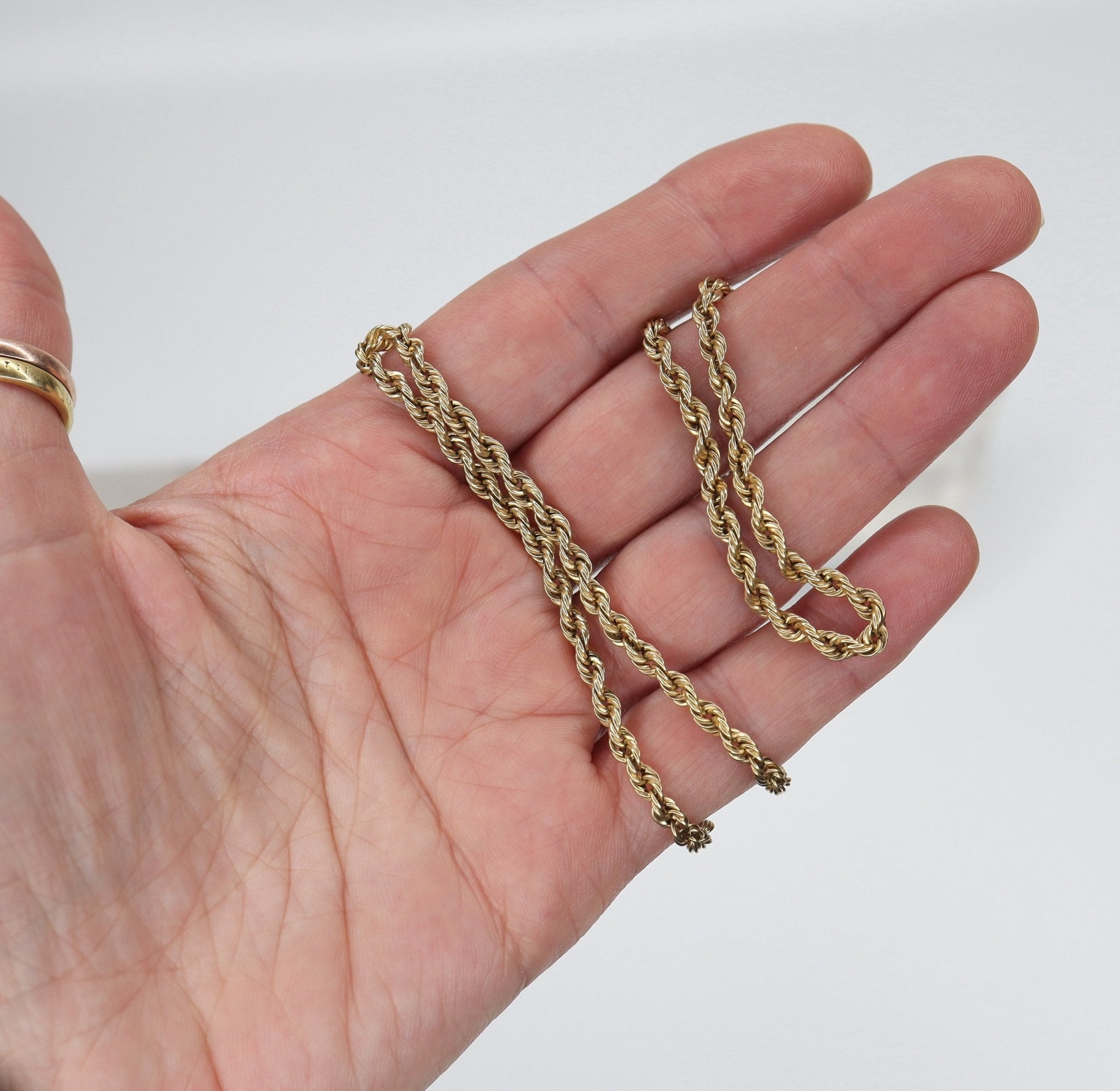 Heavy Rope Chain 14k Yellow Gold 3.3 MM Wide 18.5 Inches - Petra Star