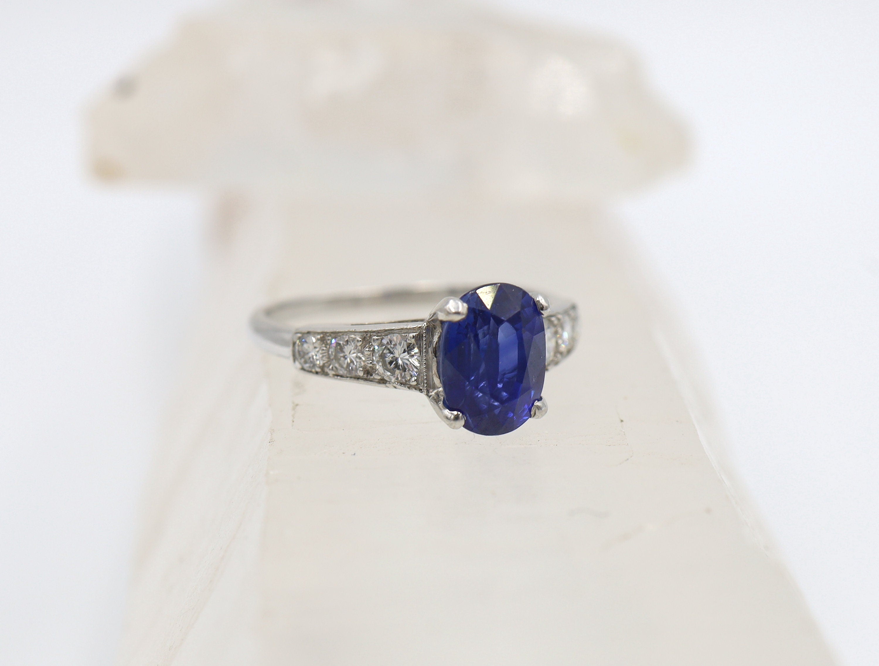 Platinum Sapphire and Diamond Ring - Petra Star