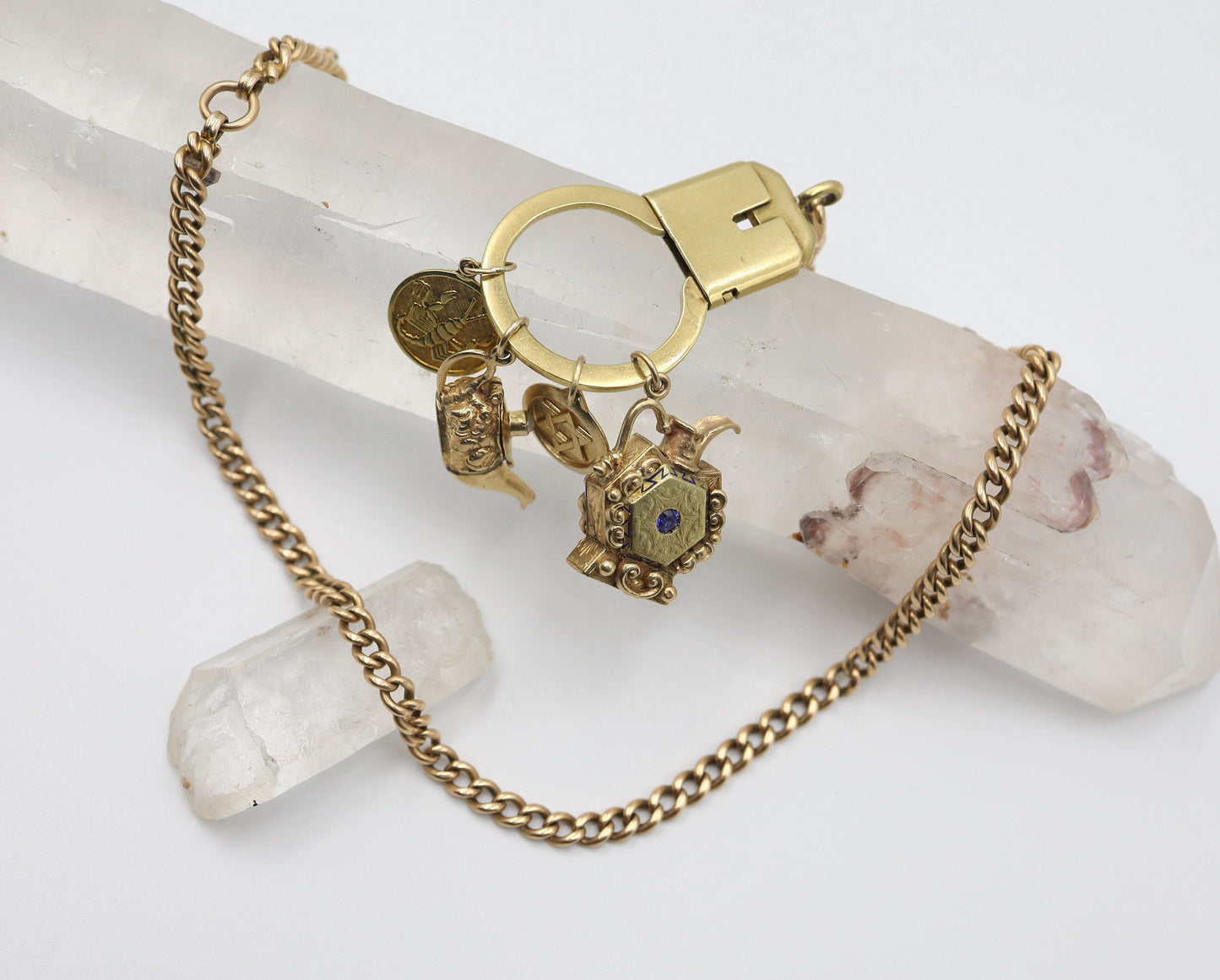 Vintage 18k Gold Key Ring / Charm Holder / 16.2 Grams - DK513 - Petra Star