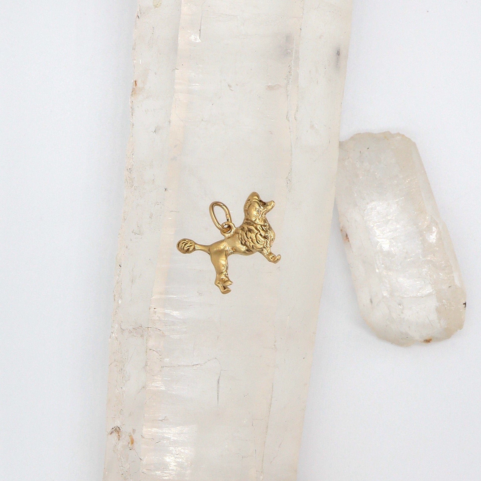 Poodle Charm Heavy 14K Solid Gold Vintage 4.7 Grams - DK484B - Petra Star