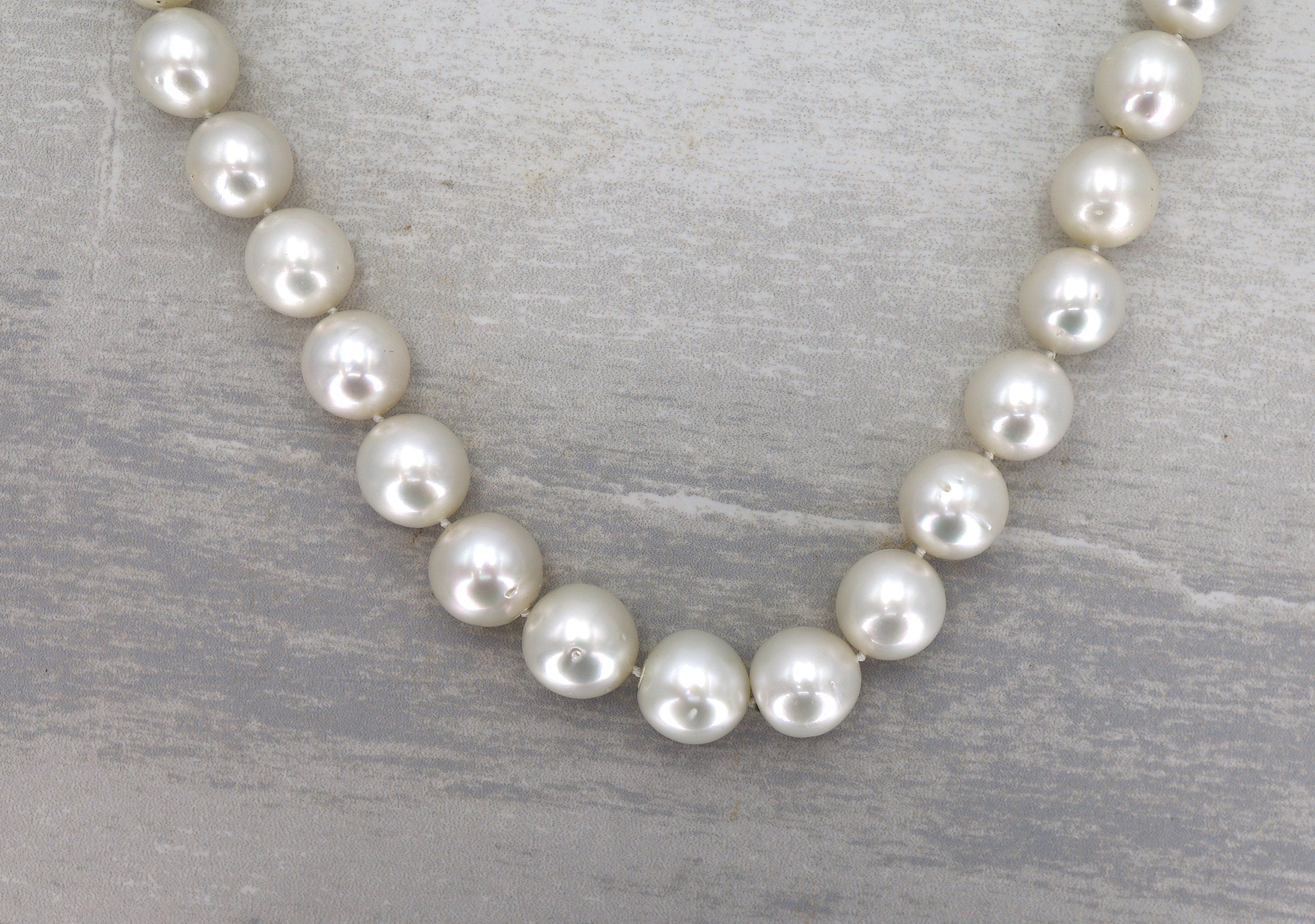 Incredible South Sea Strand 15-13MM with Diamond Clasp - Petra Star
