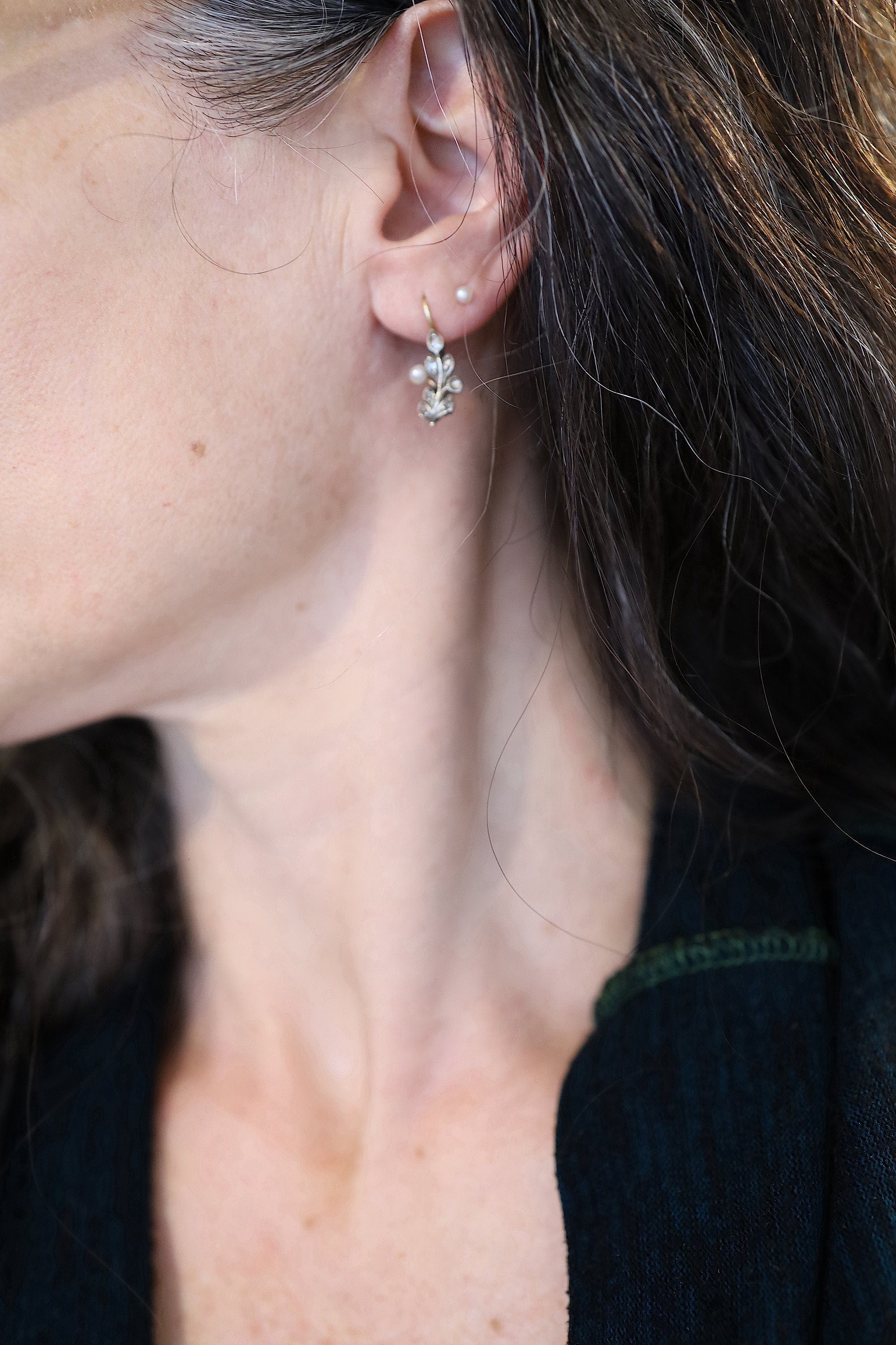Georgian Diamond Drop Earrings - JL1757 - Petra Star